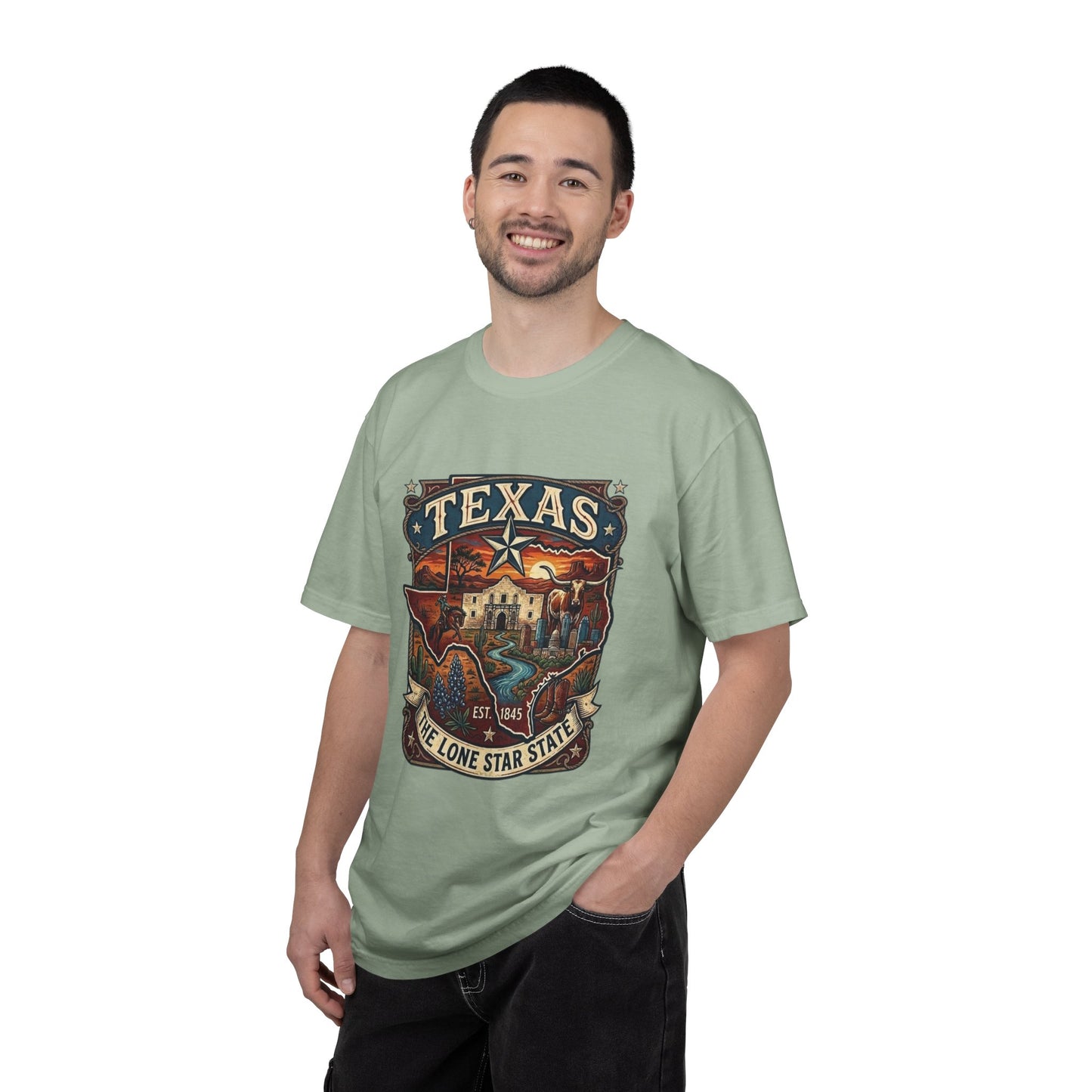 Texas Alamo Longhorn T-Shirt — State of Texas Graphic Tee