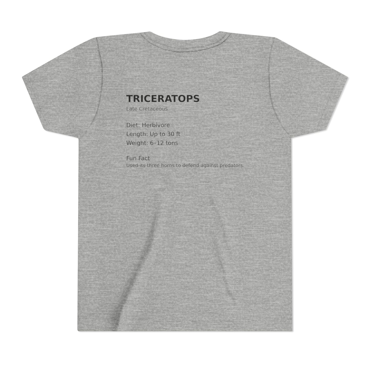 Triceratops educational youth t-shirt