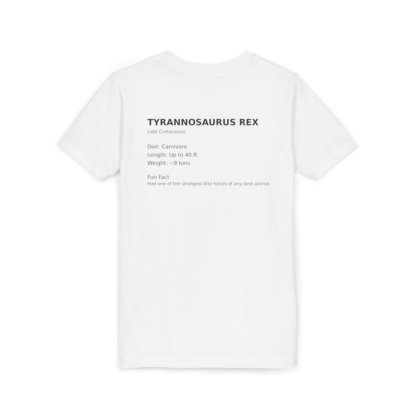 Tyrannosaurus Rex educational t-shirt youth t-shirt