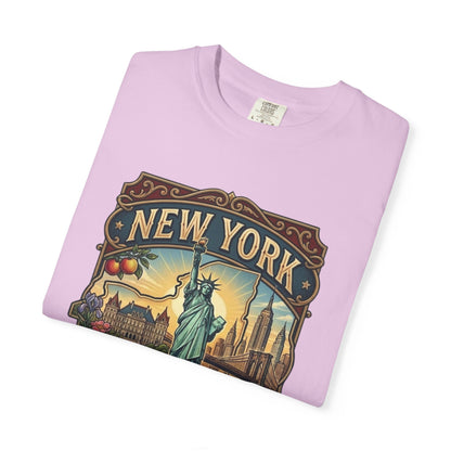 New York Skyline Tee with Statue of Liberty — NYC Empire State T-shirt