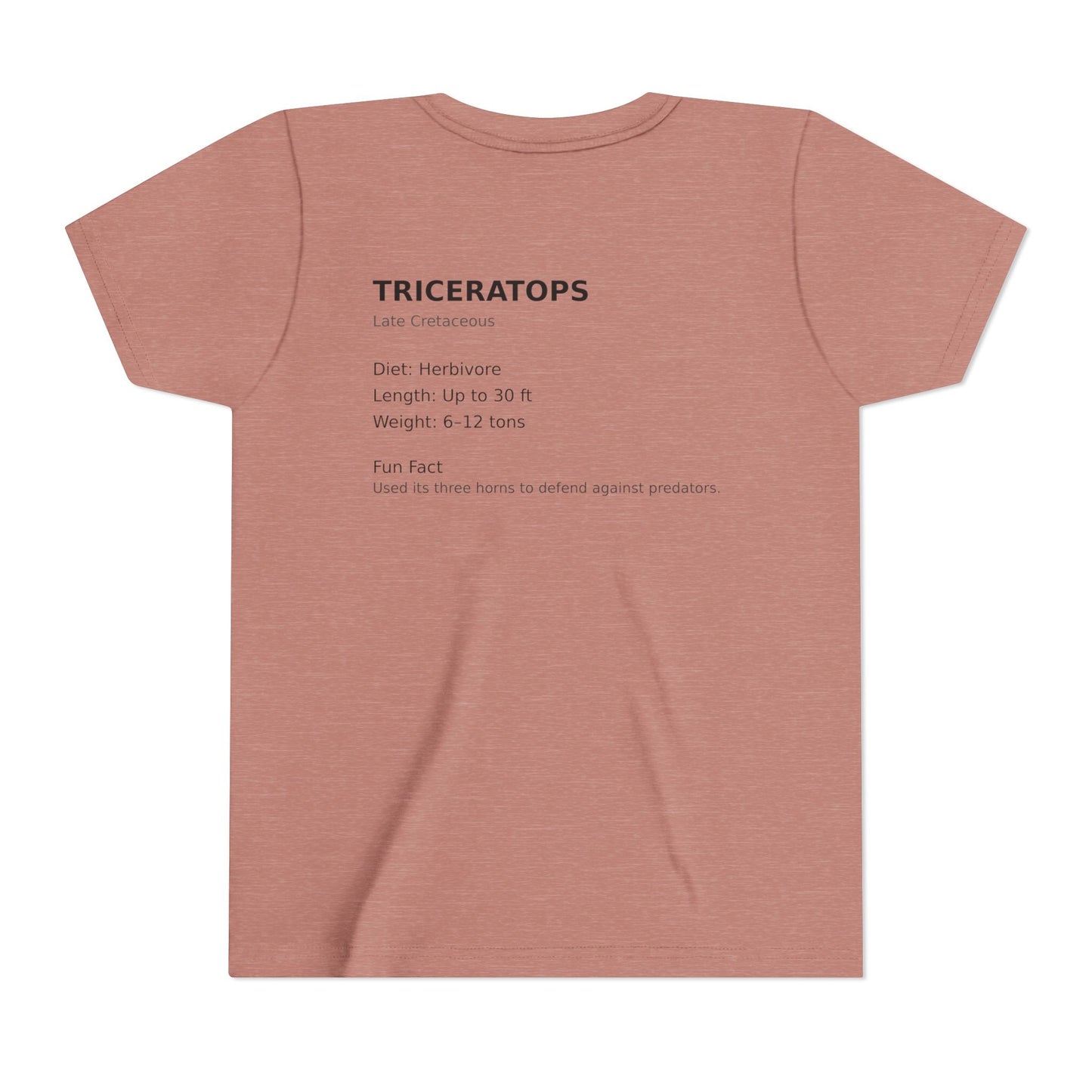 Triceratops educational youth t-shirt