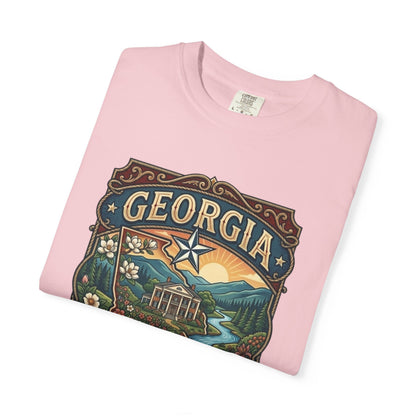 Georgia State Souvenir T-Shirt — State Symbols & Landmarks Tee