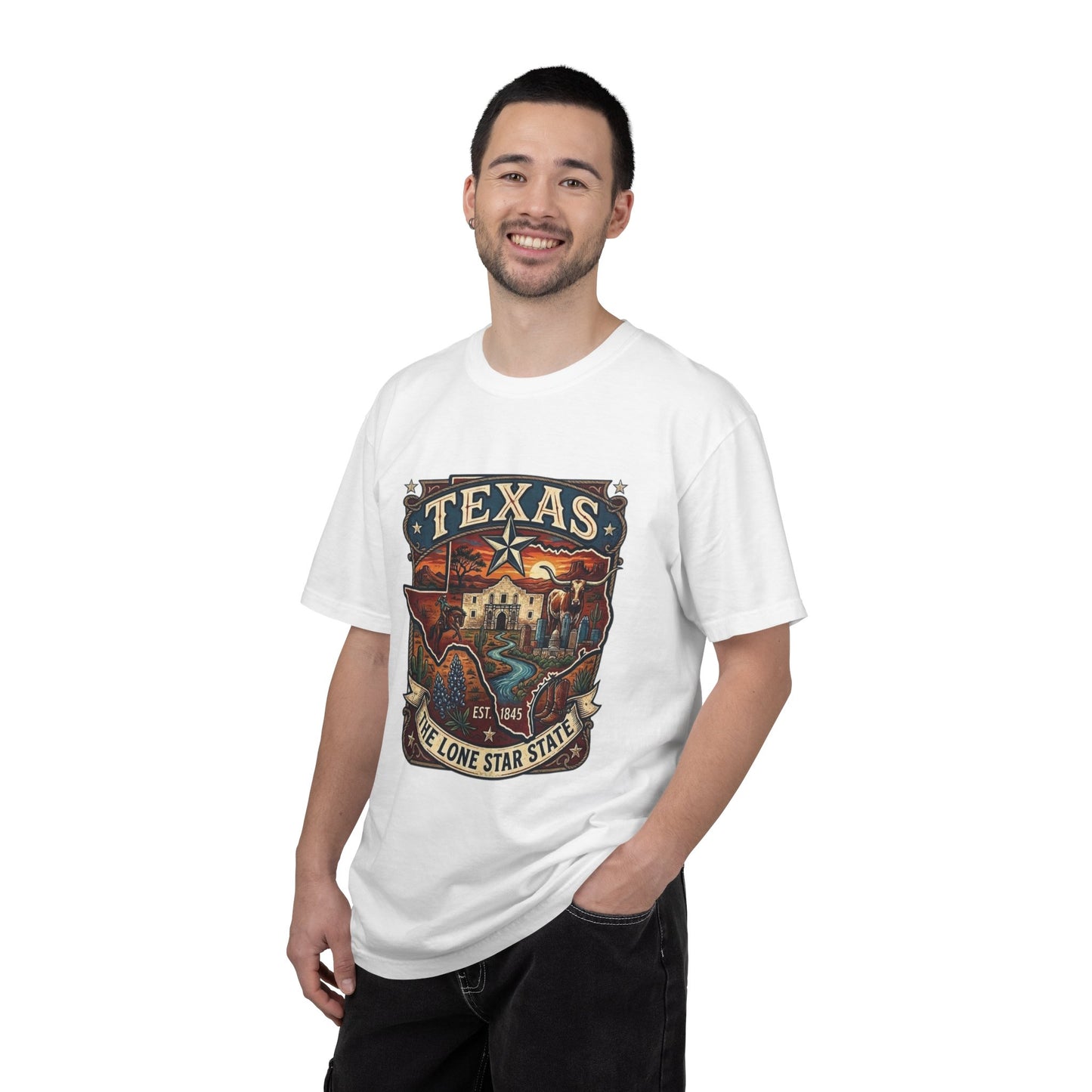 Texas Alamo Longhorn T-Shirt — State of Texas Graphic Tee