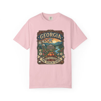 Georgia State Souvenir T-Shirt — State Symbols & Landmarks Tee