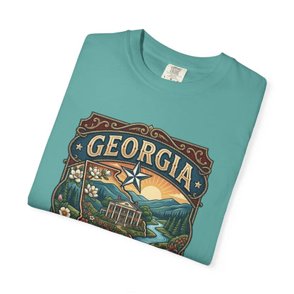 Georgia State Souvenir T-Shirt — State Symbols & Landmarks Tee
