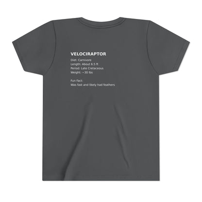 Velociraptor educational youth t-shirt