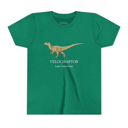 Velociraptor educational youth t-shirt