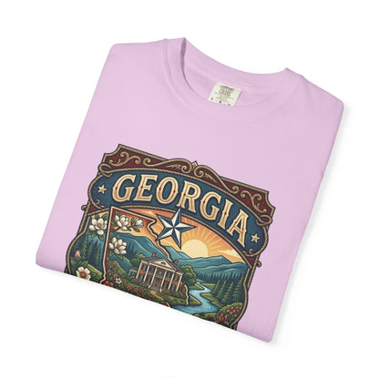 Georgia State Souvenir T-Shirt — State Symbols & Landmarks Tee