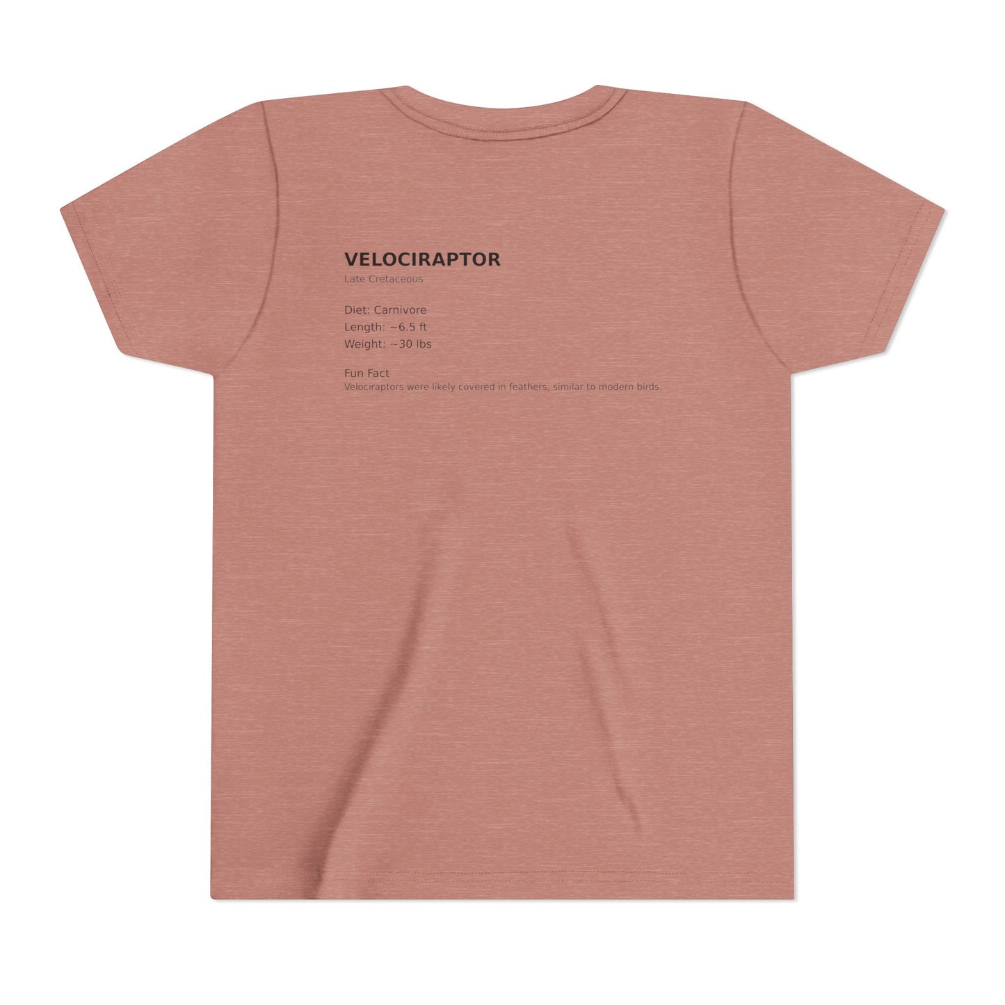 Velociraptor educational youth t-shirt