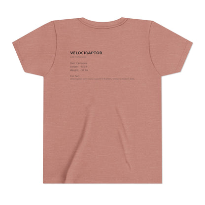 Velociraptor educational youth t-shirt