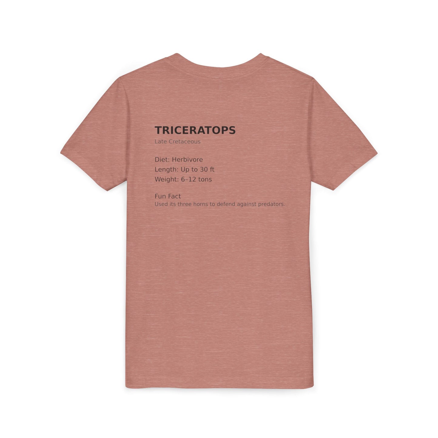 Triceratops educational youth t-shirt