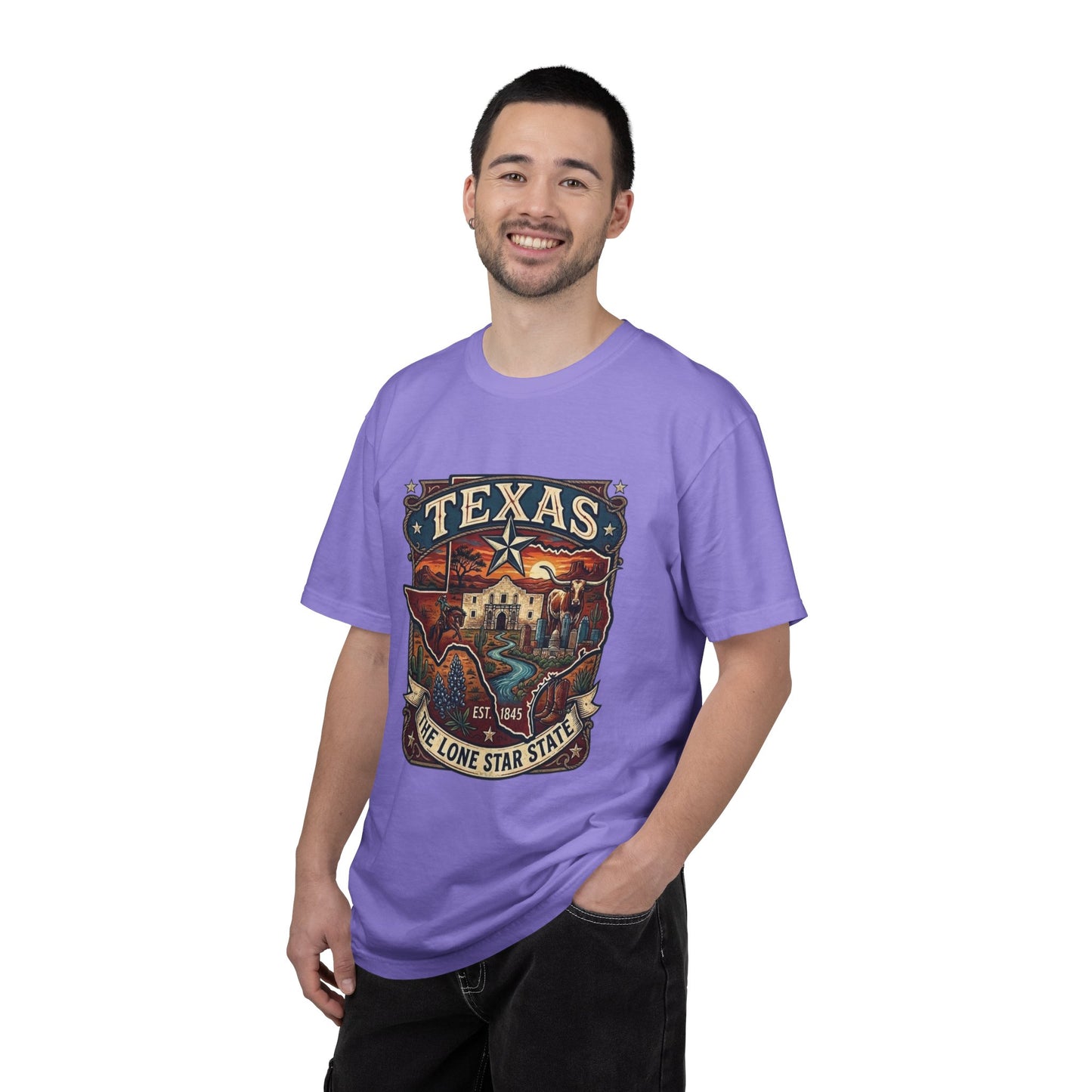 Texas Alamo Longhorn T-Shirt — State of Texas Graphic Tee