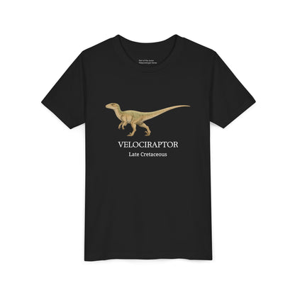 Velociraptor educational youth t-shirt