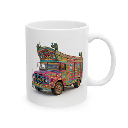 Pakistani Truck Art Ceramic Mug — Colorful Traditional Truck Design (11oz & 15oz)