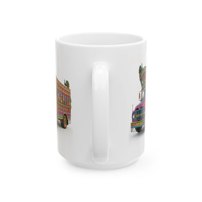 Pakistani Truck Art Ceramic Mug — Colorful Traditional Truck Design (11oz & 15oz)