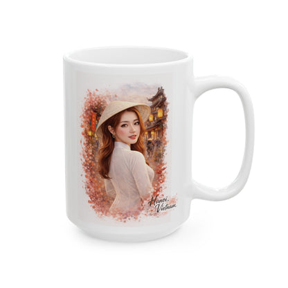 Vietnamese Girl in Hanoi Mug | Asian City Collection