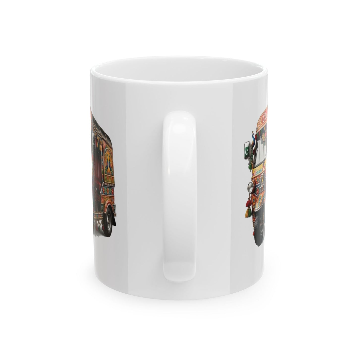Pakistani Truck Art Rickshaw Ceramic Mug — Colorful 11oz & 15oz Coffee Cup