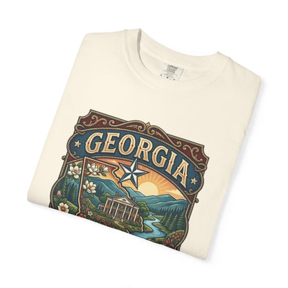 Georgia State Souvenir T-Shirt — State Symbols & Landmarks Tee