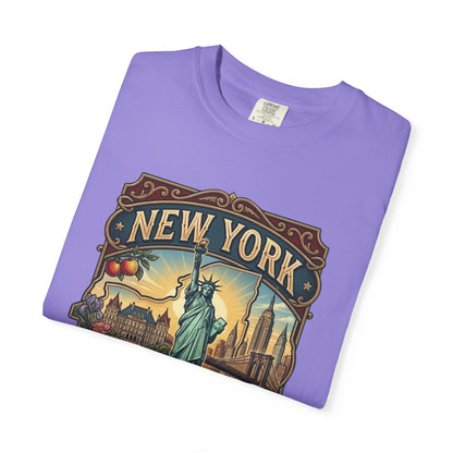 New York Skyline Tee with Statue of Liberty — NYC Empire State T-shirt