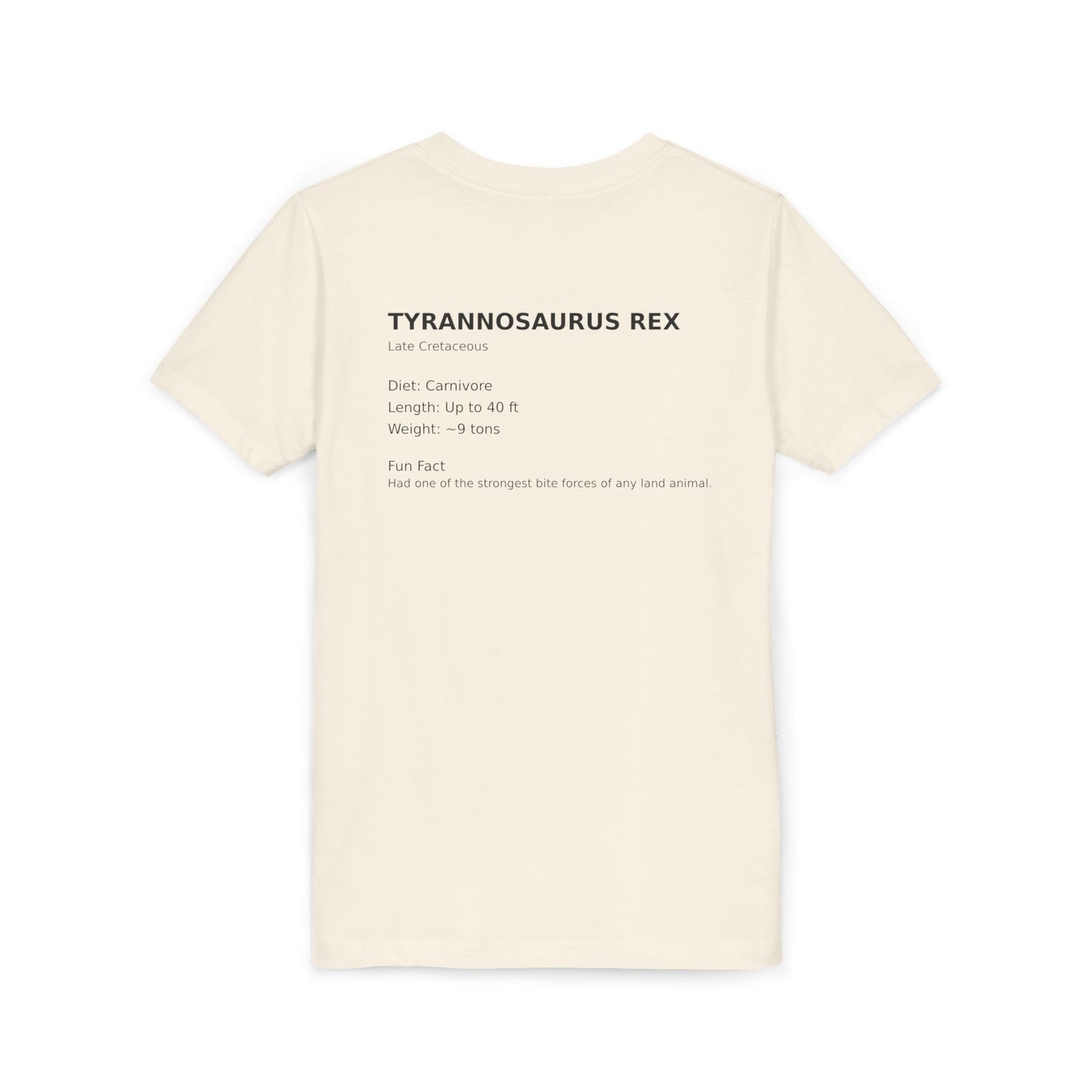 Tyrannosaurus Rex educational t-shirt youth t-shirt