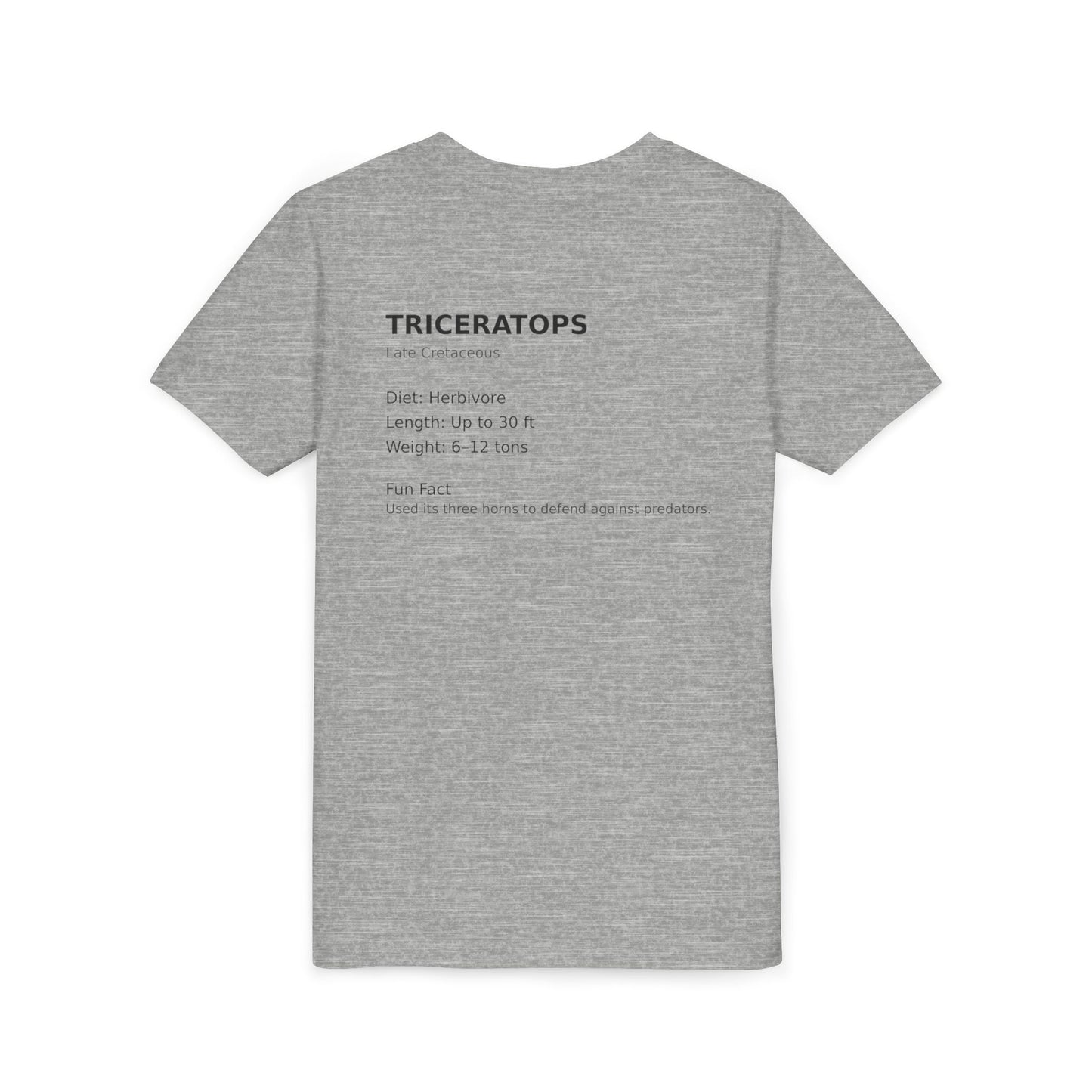 Triceratops educational youth t-shirt