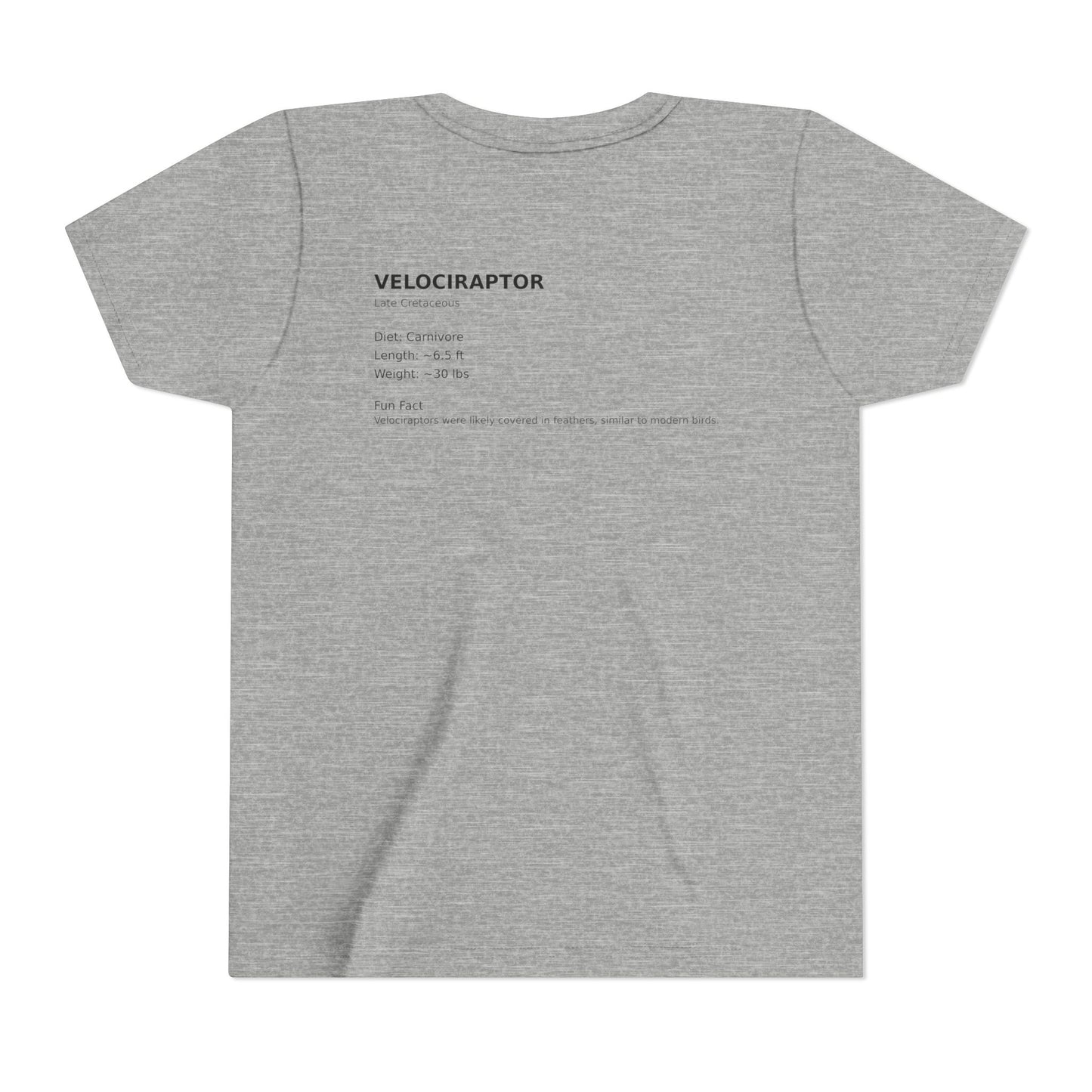Velociraptor educational youth t-shirt