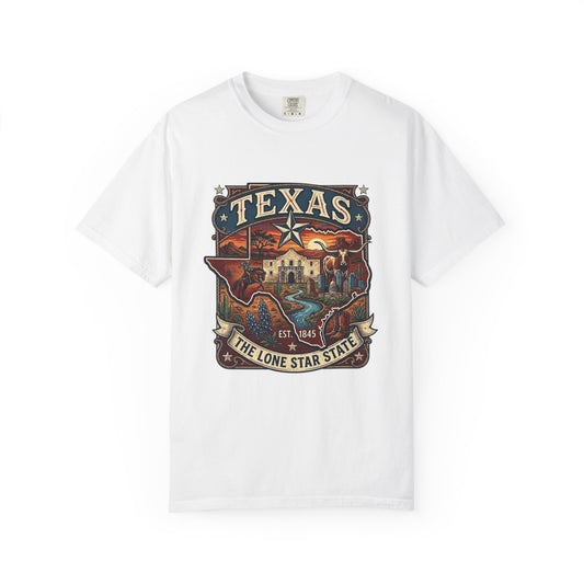 Texas Alamo Longhorn T-Shirt — State of Texas Graphic Tee