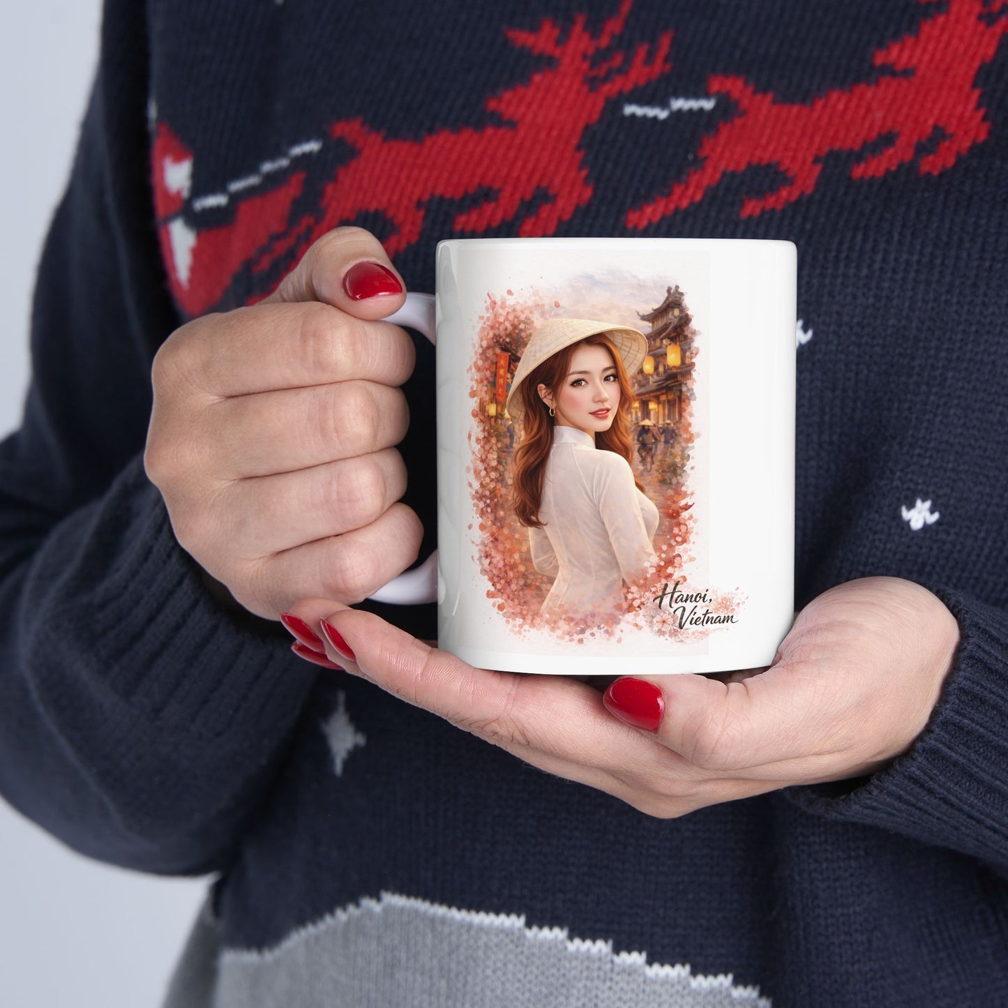 Vietnamese Girl in Hanoi Mug | Asian City Collection