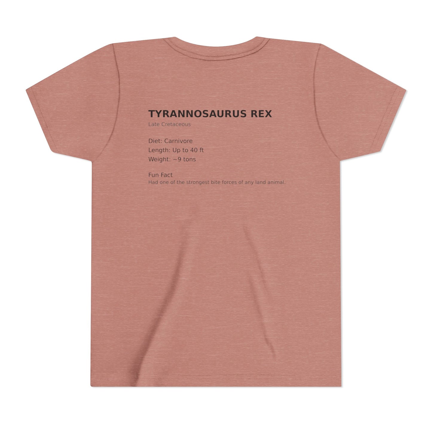 Tyrannosaurus Rex educational t-shirt youth t-shirt