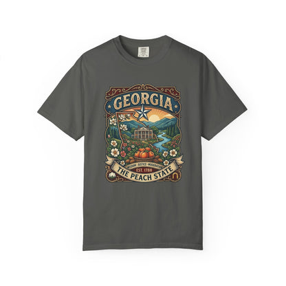 Georgia State Souvenir T-Shirt — State Symbols & Landmarks Tee