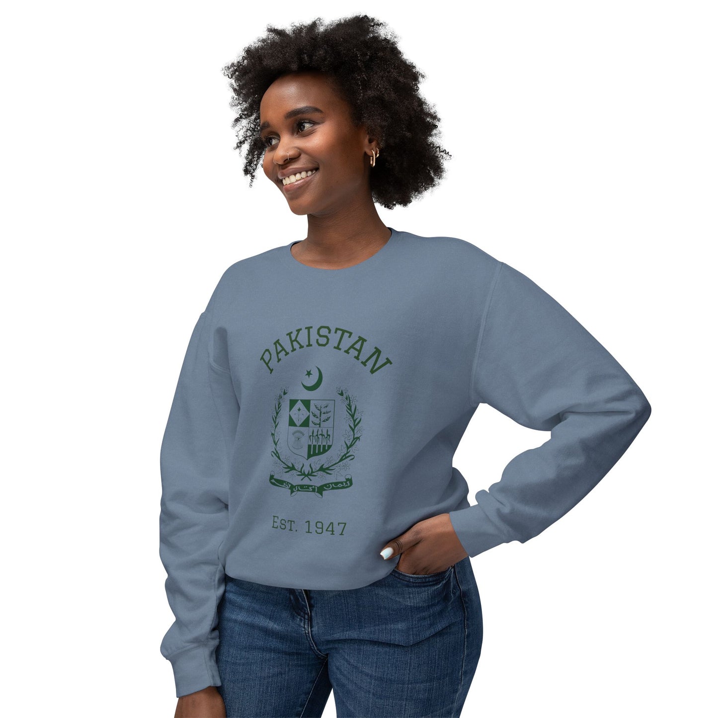 Pakistan Pride Crewneck Sweatshirt — Pakistan Emblem Graphic