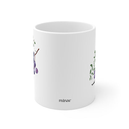 Grapes Mug — Fruits in Paradise Ceramic Coffee Cup (11oz)