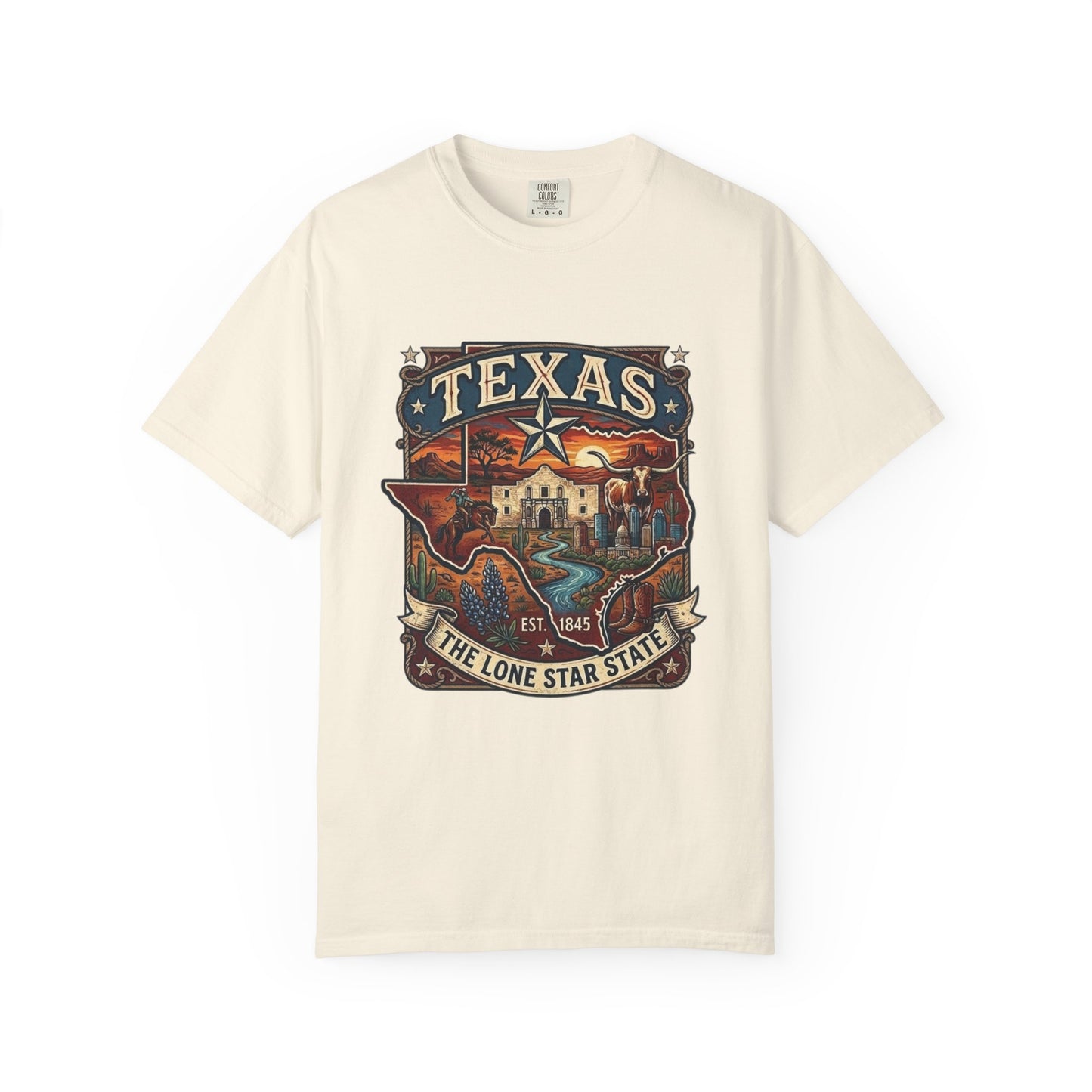 Texas Alamo Longhorn T-Shirt — State of Texas Graphic Tee
