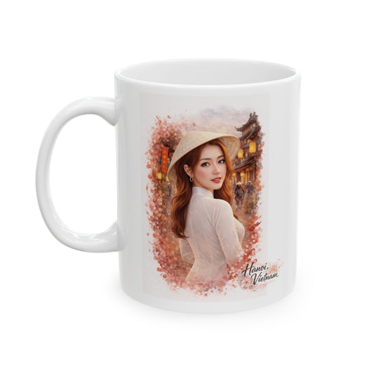 Vietnamese Girl in Hanoi Mug | Asian City Collection