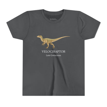 Velociraptor educational youth t-shirt