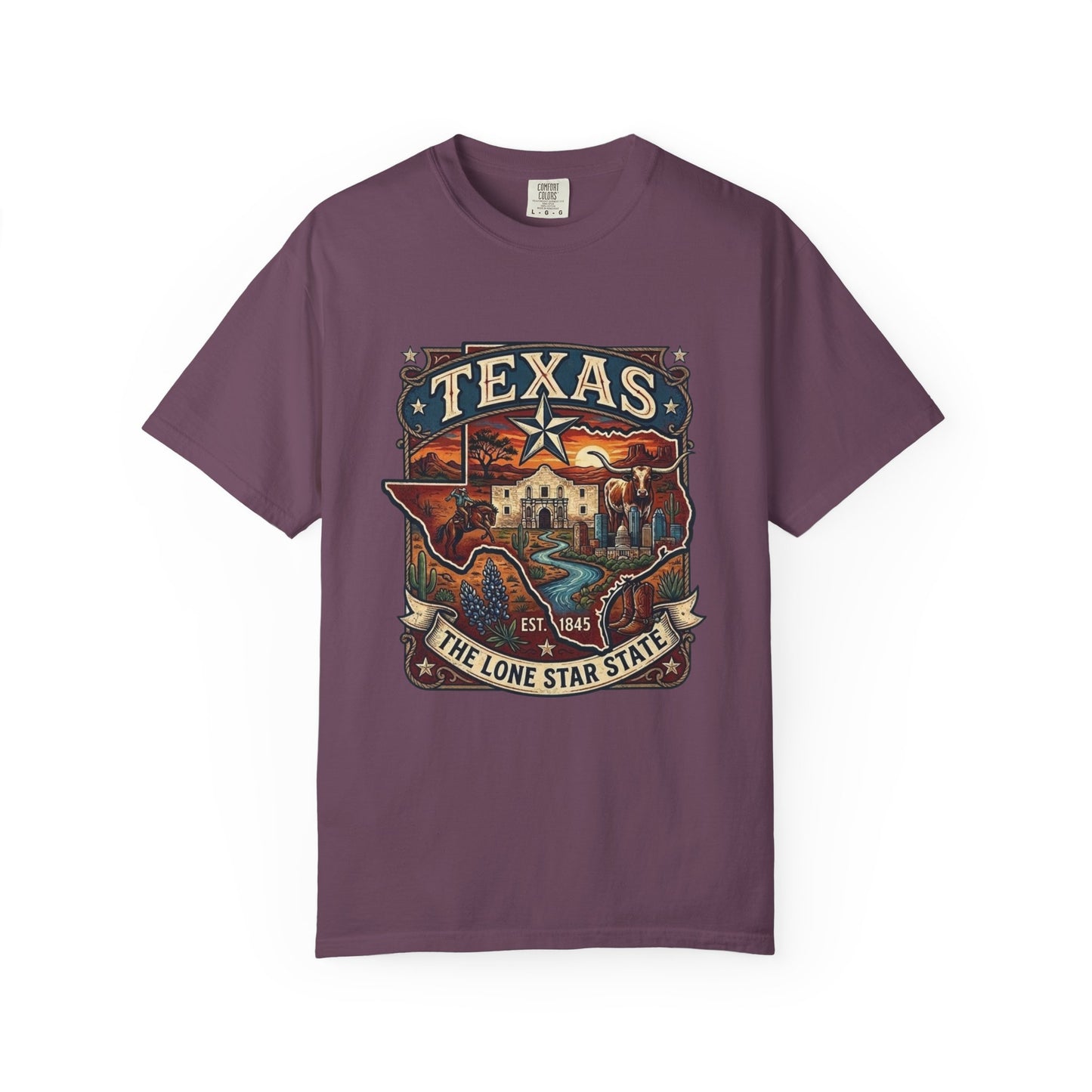 Texas Alamo Longhorn T-Shirt — State of Texas Graphic Tee