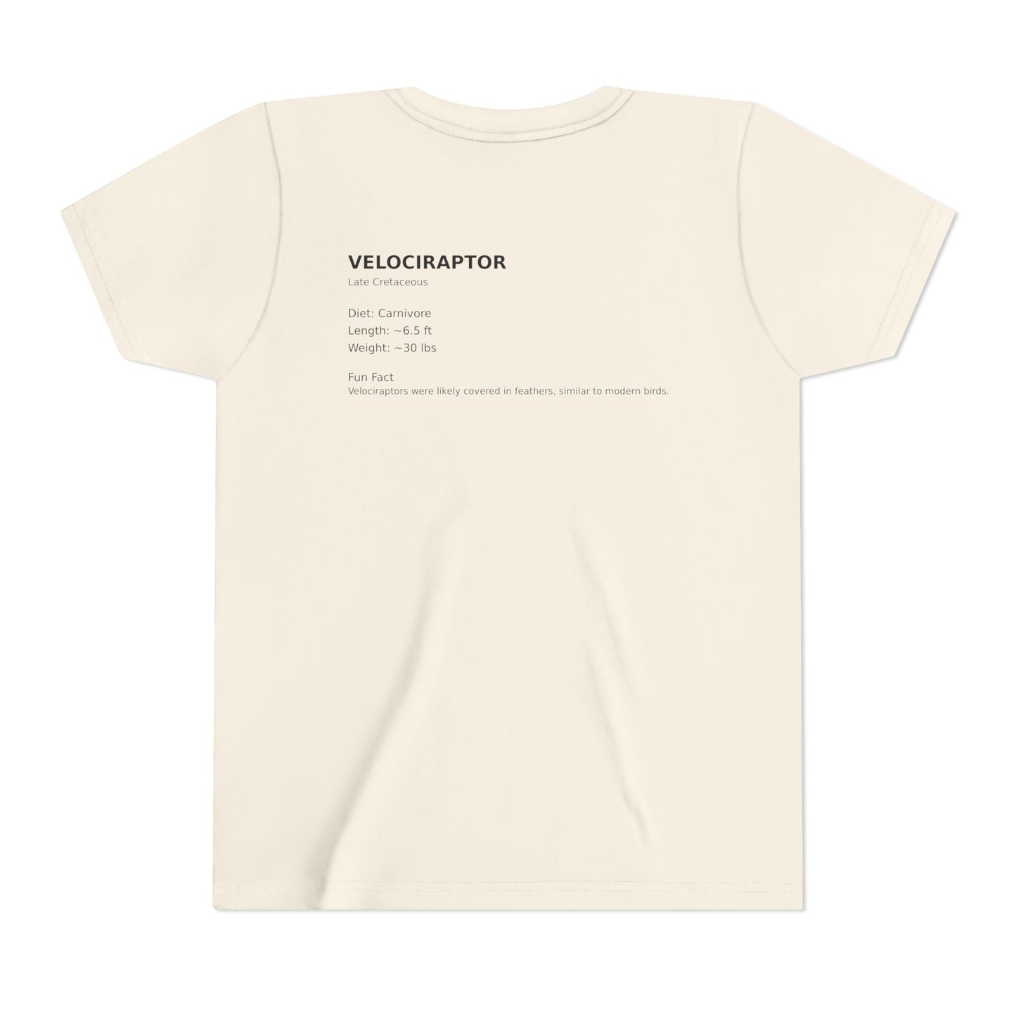 Velociraptor educational youth t-shirt