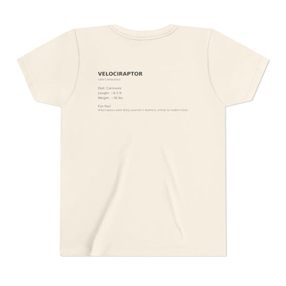 Velociraptor educational youth t-shirt