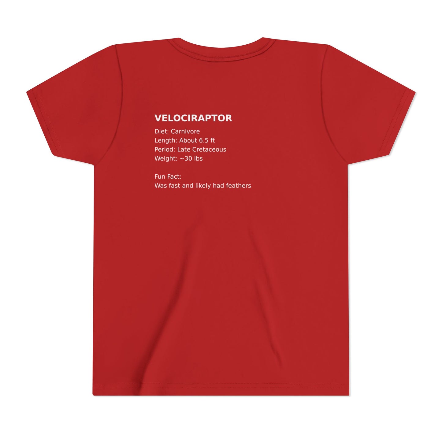Velociraptor educational youth t-shirt