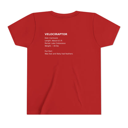 Velociraptor educational youth t-shirt
