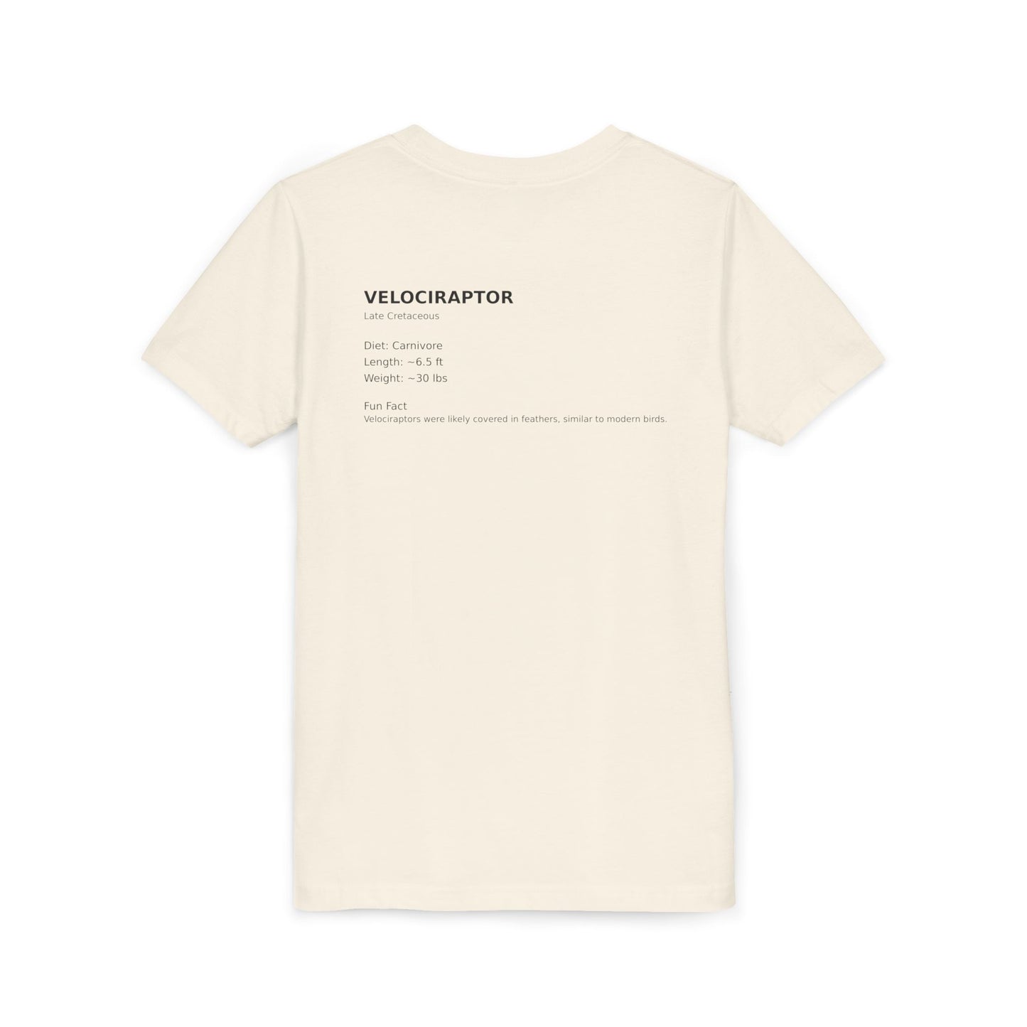 Velociraptor educational youth t-shirt
