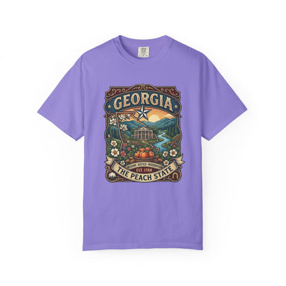 Georgia State Souvenir T-Shirt — State Symbols & Landmarks Tee