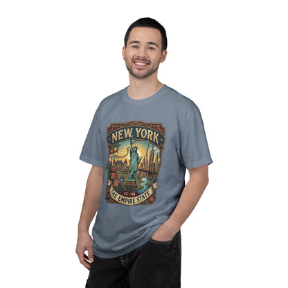 New York Skyline Tee with Statue of Liberty — NYC Empire State T-shirt