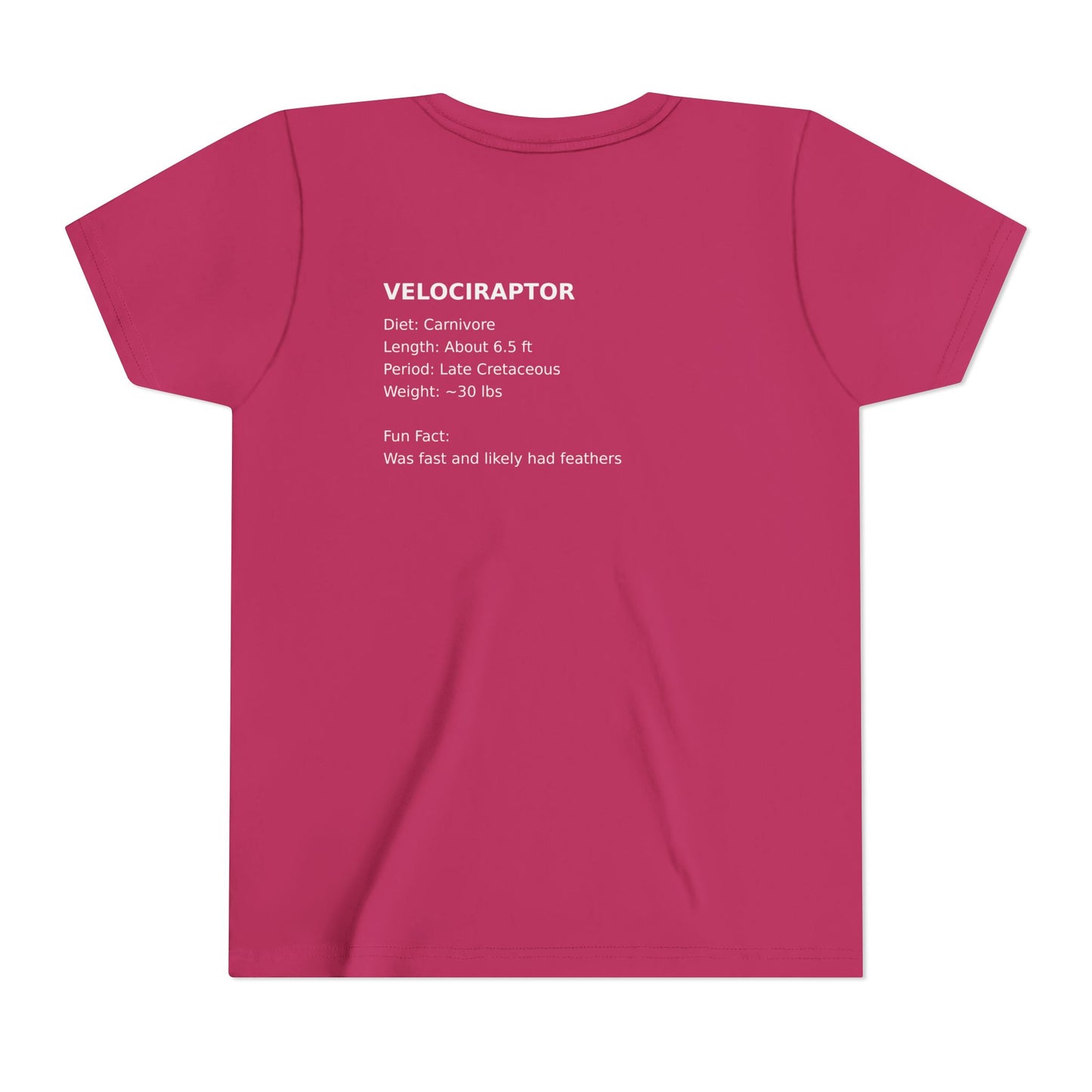 Velociraptor educational youth t-shirt