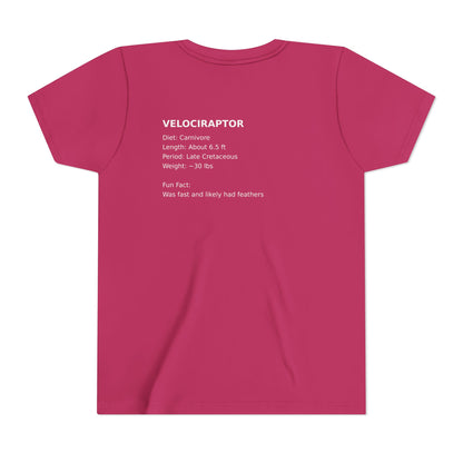 Velociraptor educational youth t-shirt