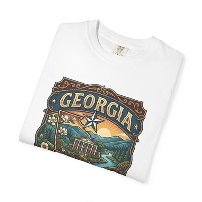 Georgia State Souvenir T-Shirt — State Symbols & Landmarks Tee