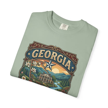 Georgia State Souvenir T-Shirt — State Symbols & Landmarks Tee