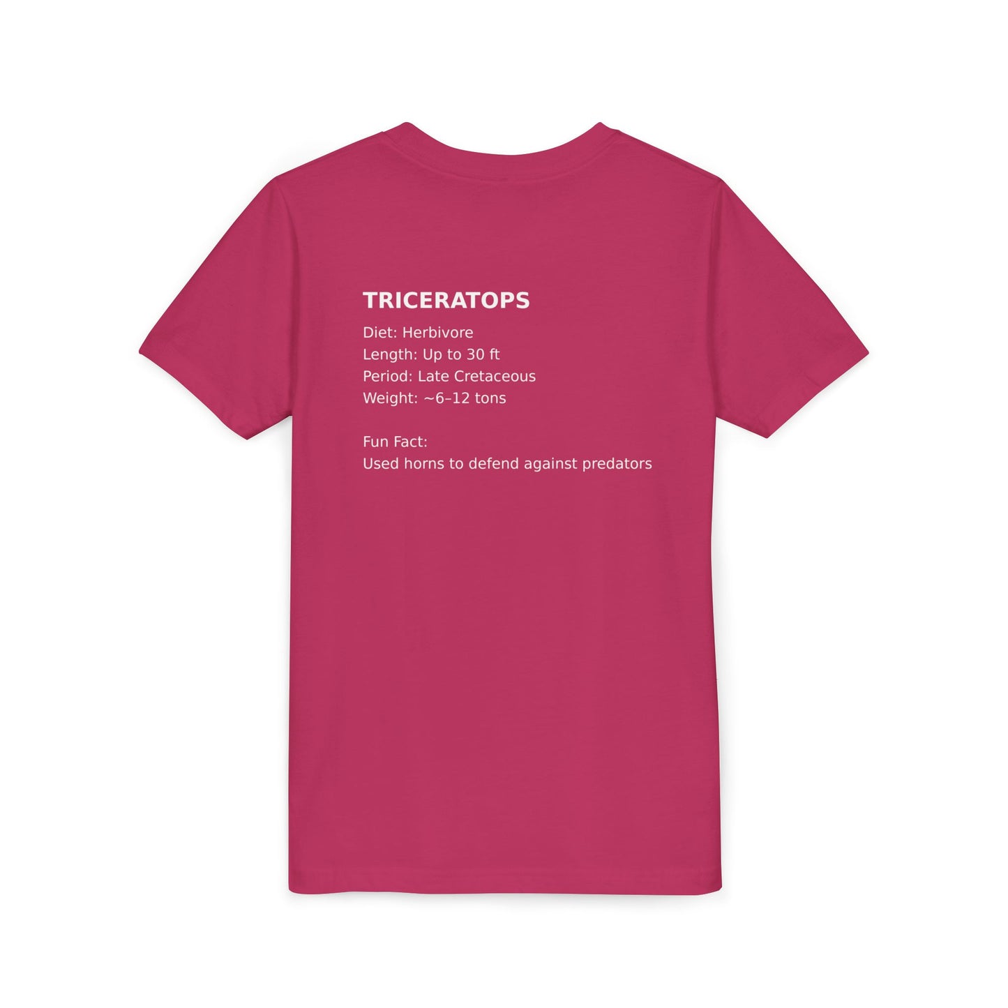 Triceratops educational youth t-shirt
