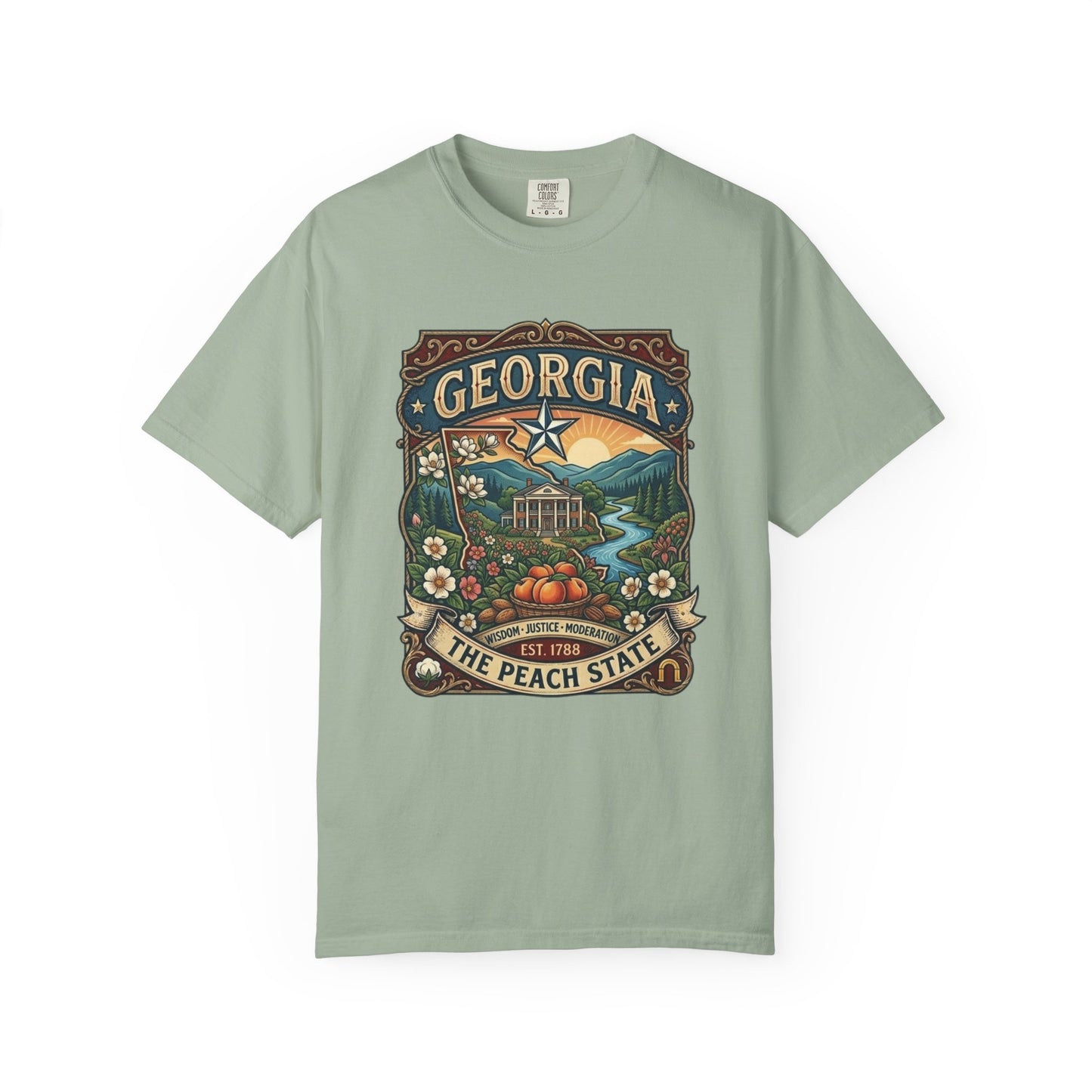 Georgia State Souvenir T-Shirt — State Symbols & Landmarks Tee