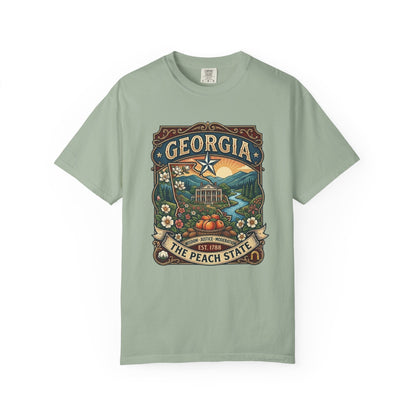 Georgia State Souvenir T-Shirt — State Symbols & Landmarks Tee